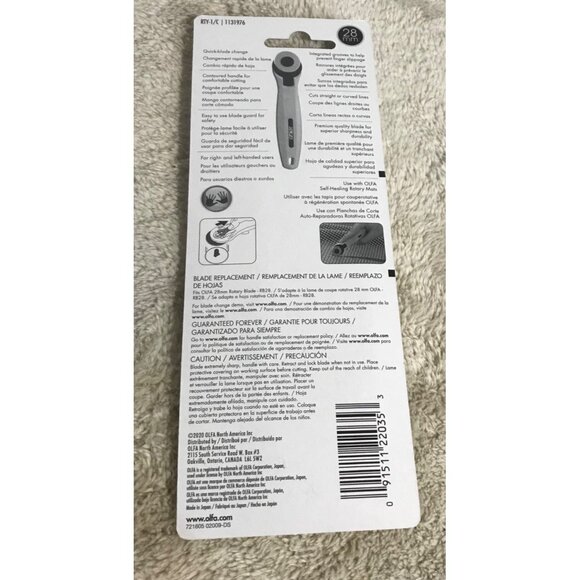 Olfa 28mm Rotary Cutter With Quick-Change Blade & Limited Lifetime Warranty - Picture 3 of 3